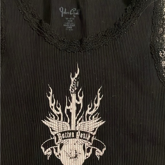 Brandy Melville Black Lace Trim Tank Top - Picture 2 of 2